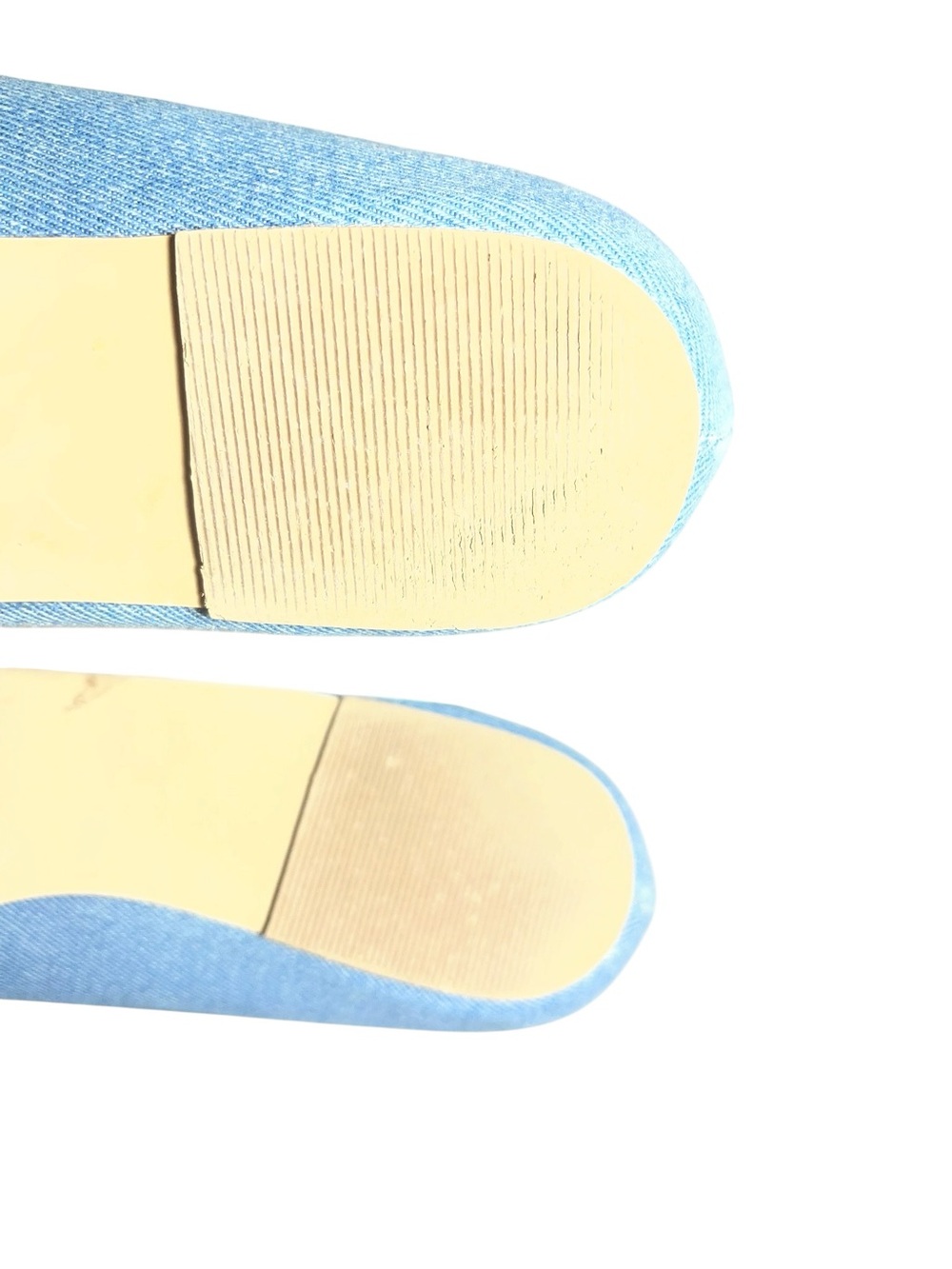 J ferrar Pointed Denim Blue Ballet Flats with White Trim - Picture 6 of 6